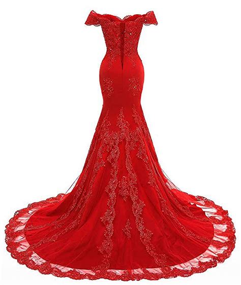 Mauwey Women S Mermaid Lace Appliqued Beaded Evening Party Prom Dress