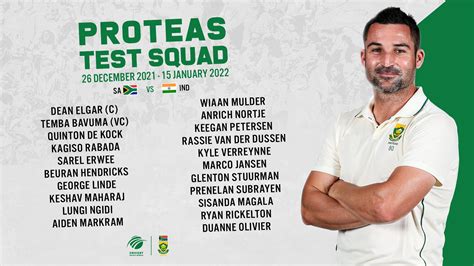 South Africa S Test Squad For India Series R Cricket