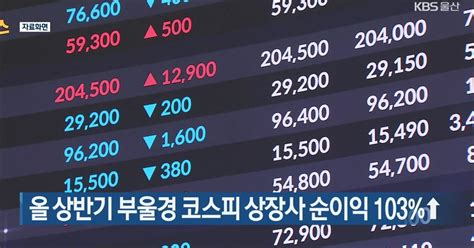 올 상반기 부울경 코스피 상장사 순이익 103↑