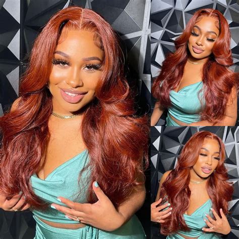 Amazon Sunber A Reddish Brown X Lace Front Body Wave Human