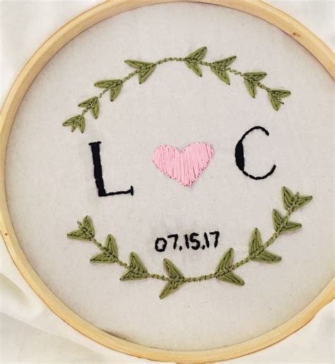 Couples Initials Embroidery Hoop Art Etsy