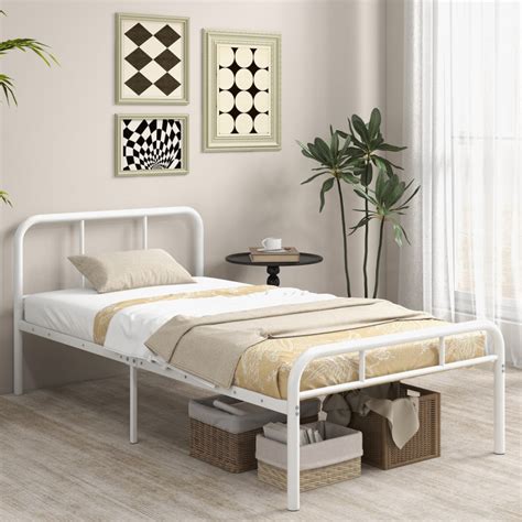 Modern Metal Platform Bed with Headboard and Footboard - Costway