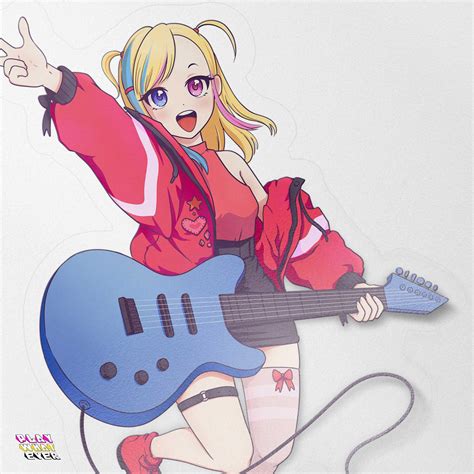 Anime Music Guitar Girl Waterproof Transparent Vinyl Sticker – PlayWhatever