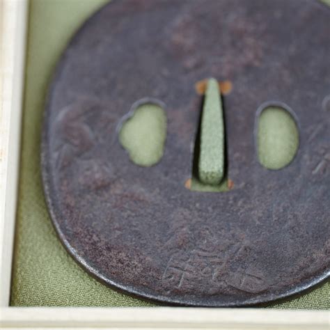 Tsuba En Fer De Type Tenpo Saotome Motif De Kanji Tamponn S Fin Edo