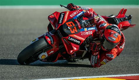 MotoGP Bagnaia Breaks Lap Report Takes Pole At MotorLand Aragon Up