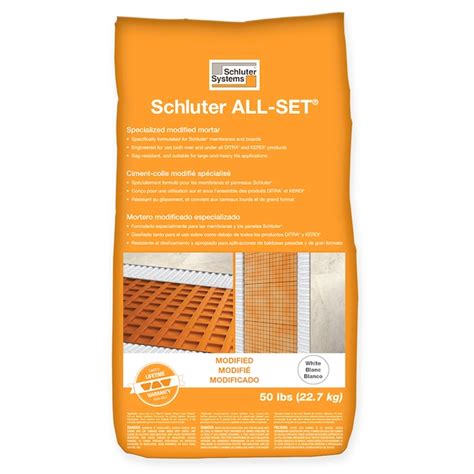 Schluter Systems All-Set White Thinset Tile Mortar (50-lb) in the ...