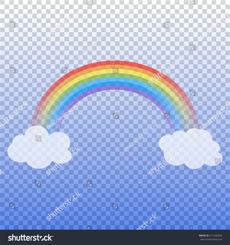 Rainbow Clouds Vector Illustration On Transparent Stock Vector Royalty