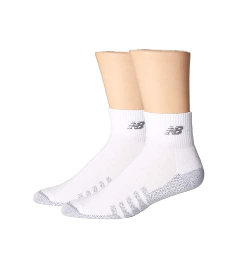 New Balance Thin Coolmax Quarter Socks 2-pair (white) Men's Quarter ...