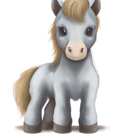 Cute Fluffy Baby Horse Graphic · Creative Fabrica