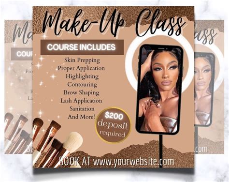 Diy Make Up Course Flyer Make Up One On One Class Make Up Artist