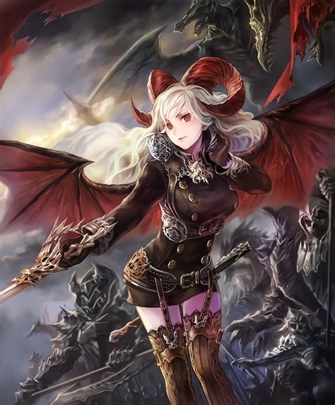 Safebooru 1girl Army Artist Request Belt Cygames Demon Demon Girl Demon Horns Demon Wings