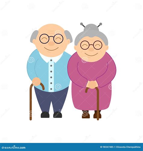 Happy Grandparents. Elderly People Stock Vector - Illustration of ...