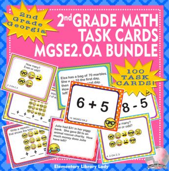 Georgia Math Mgse Oa Nd Grade Task Card Bundle Task Cards