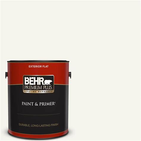 BEHR PREMIUM PLUS 1 Gal 75 Polar Bear Flat Exterior Paint Primer