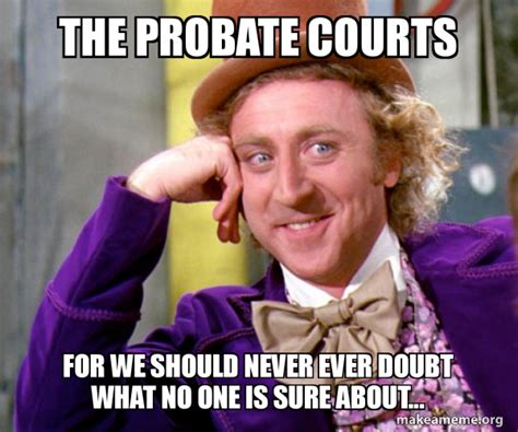 The Probate Courts For We Should Never Ever Doubt What No One Is Sure