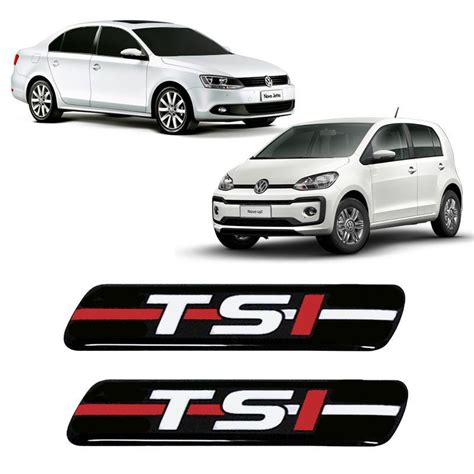 Par De Adesivos Emblema Coluna Tsi Resinado Volkswagen Polo Golf Jetta