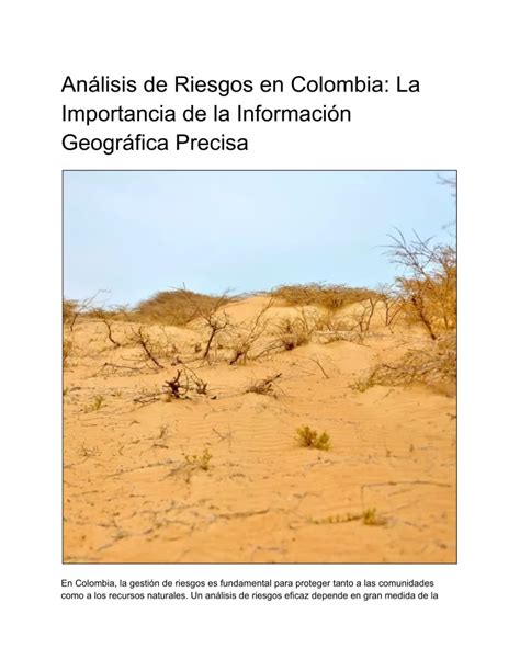 PPT Análisis de Riesgos en Colombia La Importancia de la Información