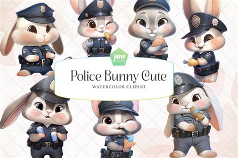 Police Bunny Cute Sublimation Clipart (2566312)