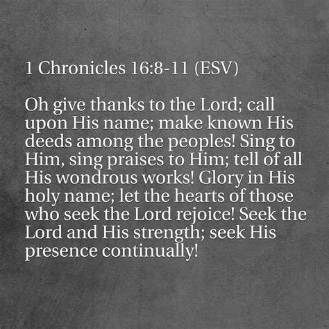 1 Chronicles 168 11 Let It Be Thankful Praise