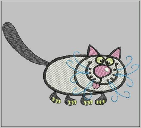 Funny Cat Design For Embroidery Machine 7 And 8 Cat Embroidery