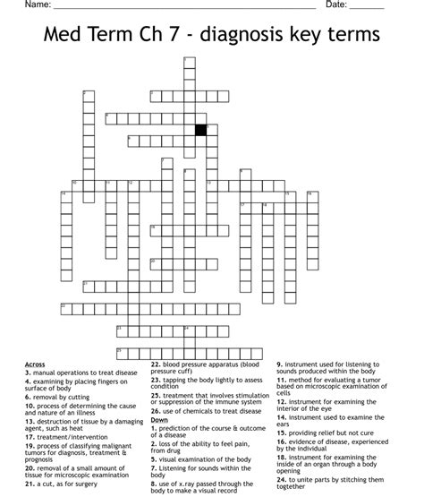 Med Term Ch Diagnosis Key Terms Crossword Wordmint