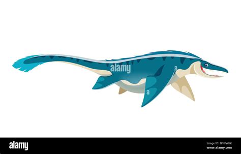 Cartoon Mosasaurus Dinosaur Character Mesozoic Era Wildlife Sea