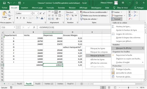 Masquer Ou Afficher Une Feuille De Calcul Excel Riset