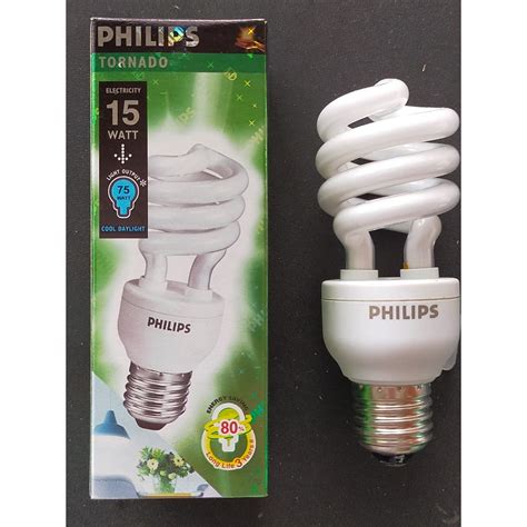 Philips Tornado 15w Cool Daylight E27 Energy Saver Compact Fluorescent Tube Old Version For