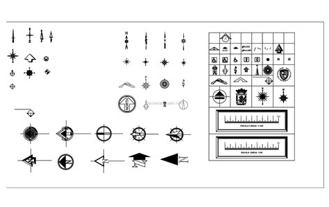 Simbolos Norte Bloque De Autocad Planos Cad