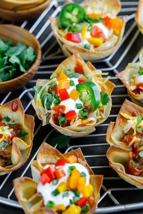 Vegetarian Wonton Taco Cups Recipe Peas And Crayons