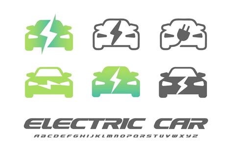 Icono De Coche El Ctrico Con Letras Deportivas Para El Concepto De