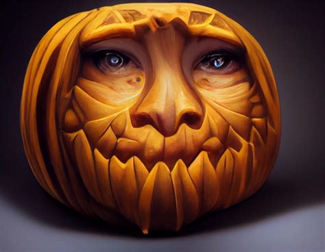 Super Realistic Pumpkin Carving Of A Pretty Face Midjourney Openart