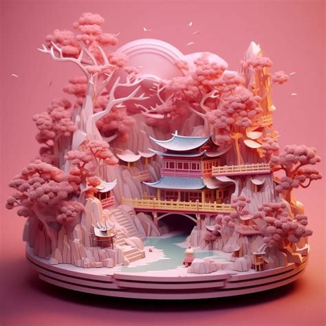 Premium Photo Intricate Paper Sculpture Beautiful Art