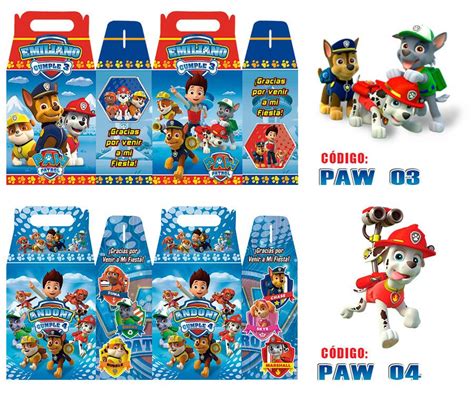 Cajas Dulceros Personalizados Paw Patrol Patrulla Canina Recuerdos En