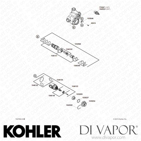 Kohler Temperature And Volume Control Valve Trim K T14489 4 Cp Spare Parts