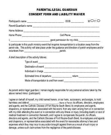 Free Sample Parental Consent Forms In Pdf