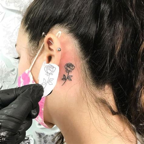 Rose Tattoo Behind Ear Meltblogs