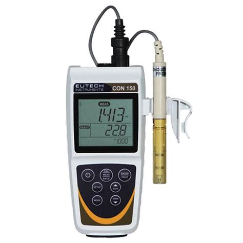 เครื่องวัดความนำไฟฟ้า Con 150 Eutech เครื่องวัดค่าความไฟฟ้าในน้ำ Waterproof Handheld Ec Meter