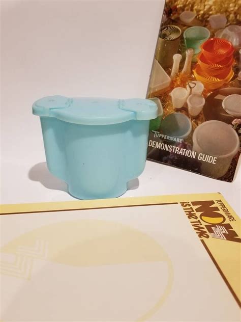 Vintage Tupperware Sugar Bowl Blue Sugar Container RV Sugar