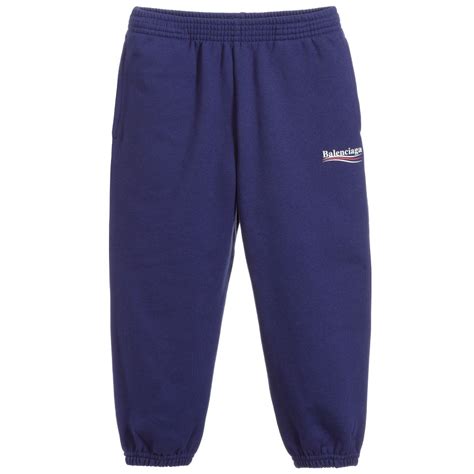 Balenciaga - Blue Cotton Logo Joggers | Childrensalon Outlet