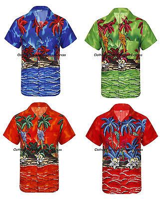 Loud Mens Aloha Hawaiian Shirt Hawaii Holiday Beach Stag Parrot Bird