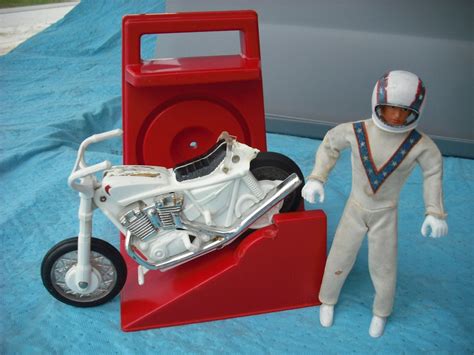 Vintage Evel Knievel Stunt Cycle Set With Chrome By Adkinsshowcase