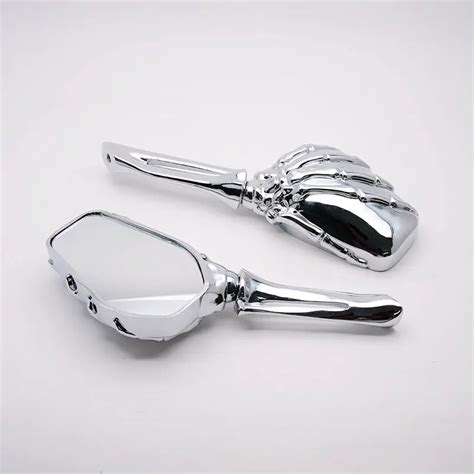 Chrome Skeleton Skull Hand Motorcycle Rearview Side Mirrors For Suzuki