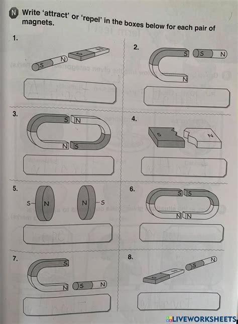 Attract and Repel worksheet in 2022 | Worksheets, Preschool activities ...
