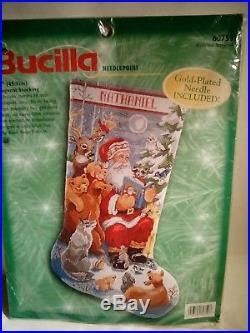 Bucilla Christmas Needlepoint Stocking Kit Woodland Storytime