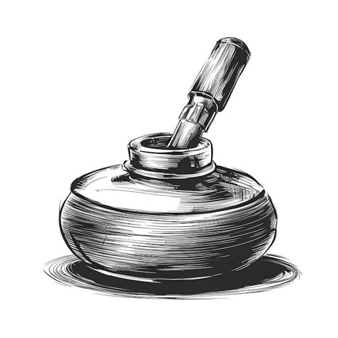 Premium Vector Inkwell Monochrome Ink Sketch Vector Drawing Engraving