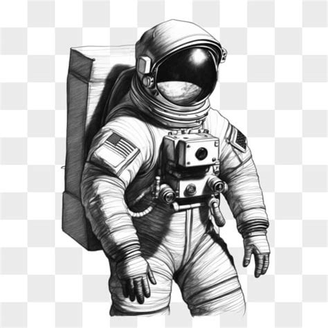 Descarga Dibujo Detallado De Un Astronauta Con Traje Espacial Sketches