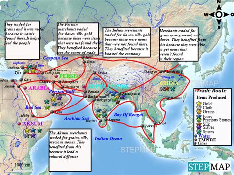 StepMap Asia Trade routes Landkarte für Germany