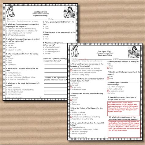 Esperanza Rising Assessment Bundle | Chapter Quizzes & Journal Prompts