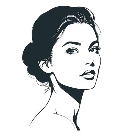 Illustration Vectorielle De La Silhouette Du Visage Dune Femme